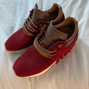 Esseutesse RED suede with rose gold leather heel // size 40